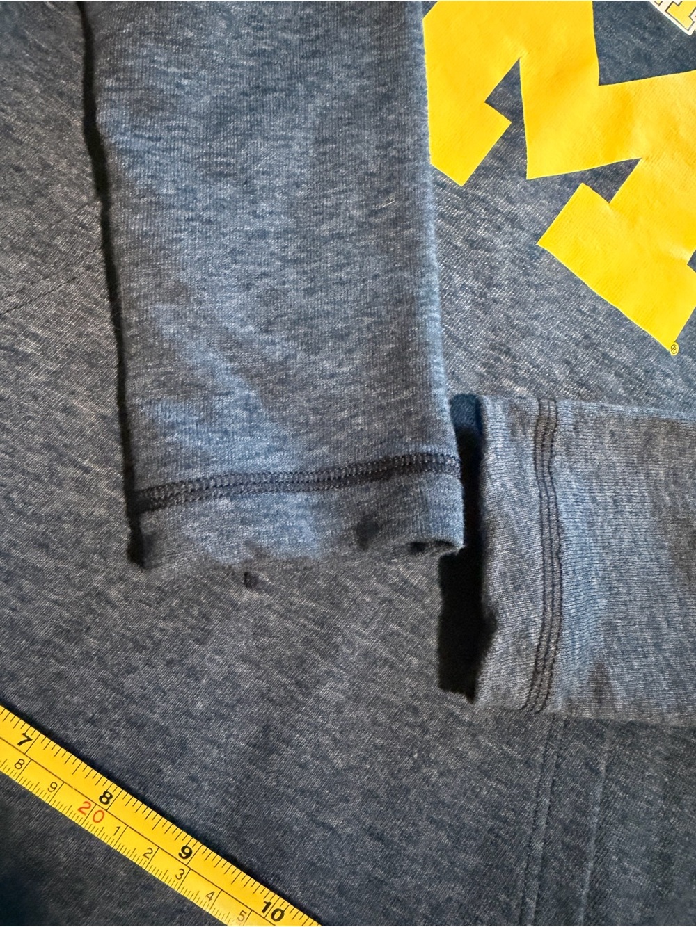 Michigan Women's Navy Cowl Hoodie with Yellow 'M' Logo - Picture 3 of 6